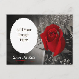 Elegantes Rote Rose Save the Date Foto Ankündigungspostkarte