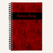 Elegantes Rote Rosen-Diary-Notebook Notizblock (Vorderseite)