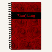 Elegantes Rote Rosen-Diary-Notebook