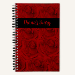 Elegantes Rote Rosen-Diary-Notebook Notizblock