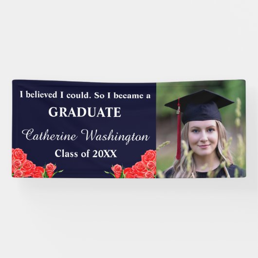 Elegantes Rote Rosen Foto "I belived I Konsume" Un Banner (Horizontal)