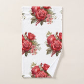 Elegantes Rote Rosen Handtuch Set (Handtuch)