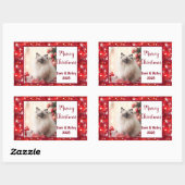 Elegantes Rote Sterne Foto Rechteckiger Aufkleber (Blatt)