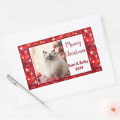 Elegantes Rote Sterne Foto Rechteckiger Aufkleber (Umschlag)