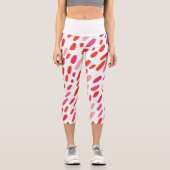 🔴 elegantes rotes abstraktes Muster 🎨 Capri Leggings (Vorderseite)