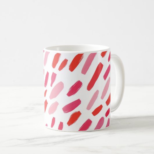 🔴 elegantes rotes abstraktes Muster 🎨 Kaffeetasse (VorderseiteRechts)