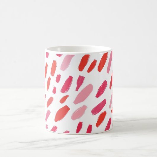 🔴 elegantes rotes abstraktes Muster 🎨 Kaffeetasse (Mittel)