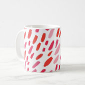 🔴 elegantes rotes abstraktes Muster 🎨 Kaffeetasse (Vorderseite Links)