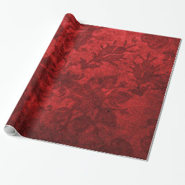 Elegantes rotes, blaues Damastenmuster Geschenkpapier
