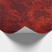 Elegantes rotes, blaues Damastenmuster Geschenkpapier (Ecke)