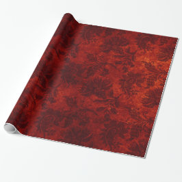 Elegantes rotes, blaues Damastenmuster Geschenkpapier