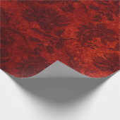 Elegantes rotes, blaues Damastenmuster Geschenkpapier (Ecke)