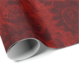 Elegantes rotes, blaues Damastenmuster Geschenkpapier