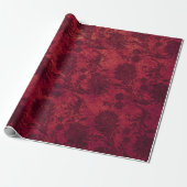 Elegantes rotes, blaues Damastenmuster Geschenkpapier (Ungerollt)