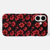 Elegantes rotes Blume-Muster Case-Mate iPhone Hülle (Rückseite (Horizontal))