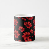 Elegantes rotes Blume-Muster Kaffeetasse (Mittel)