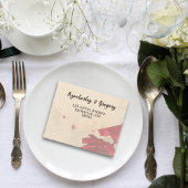 Elegantes Rotes Blumenmohnchen auf Cremes Couple F All In One Einladung