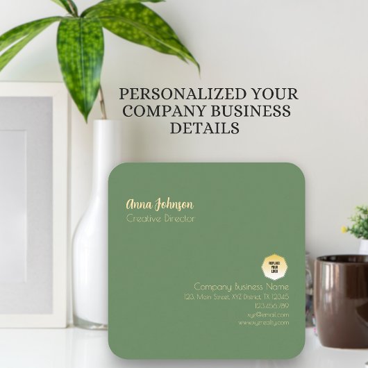 Elegantes rotes Blumenmuster Hinzufügen Ihres Indi Quadratische Visitenkarte