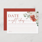 Elegantes Rotes Brautparty Begleitkarte (Vorne/Hinten)