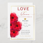 Elegantes Rotes Brautparty Minimalistisch Einladung (Vorne/Hinten)
