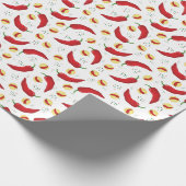 Elegantes rotes Chile-Muster Geschenkpapier (Ecke)