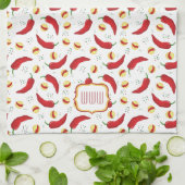 Elegantes rotes Chile-Muster Geschirrtuch (Gefaltet)