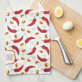 Elegantes rotes Chile-Muster Geschirrtuch (Viertel Falte)