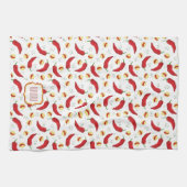 Elegantes rotes Chile-Muster Geschirrtuch (Horizontal)