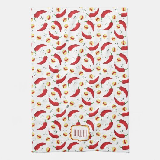 Elegantes rotes Chile-Muster Geschirrtuch (Vertikal)