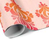 Elegantes rotes Damask Barockpapier Geschenkpapier (Rolleneckpunkt)