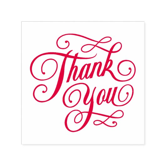 Elegantes rotes Danke-Skript Permastempel (Design)