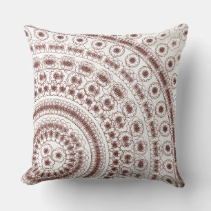 Elegantes rotes florales Mandala-Muster Kissen