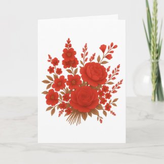 Elegantes rotes florales romantisches Rosenbouquet Ankündigung