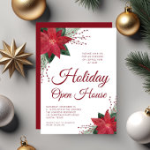 Elegantes rotes florales Weihnachtsstern-Feiertags Einladung