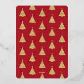 Elegantes Rotes Foto Folien Feiertagskarte (Rückseite)