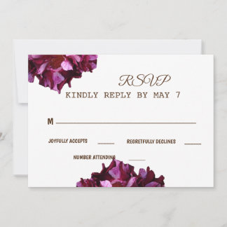 Elegantes Rotes Foto Hochzeit RSVP Einladung