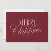 Elegantes rotes Frohe Weihnachten Script (Vorderseite)