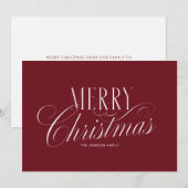 Elegantes rotes Frohe Weihnachten Script (Vorne/Hinten)