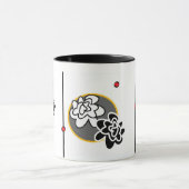 Elegantes rotes gelbes Grau der freundlichen Tasse (Zentrum)