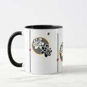 Elegantes rotes gelbes Grau der freundlichen Tasse (Links)