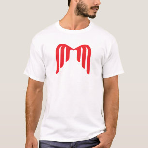 Elegantes rotes geometrisches Buchstabe M T-Shirt