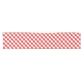 Elegantes rotes Gingham-Muster Kurzer Tischläufer (Horizontal)