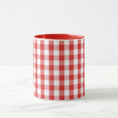 Elegantes rotes Gingham-Muster Tasse (Zentrum)