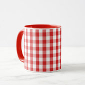 Elegantes rotes Gingham-Muster Tasse (Vorderseite Links)