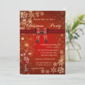 Elegantes rotes Glas, beugen Einladung (Stehend Vorderseite)