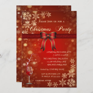 Elegantes rotes Glas, beugen Einladung