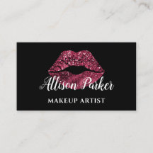 Elegantes rotes Glitter-Lippen-Makeup-Artist-Gesch