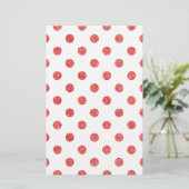 Elegantes rotes Glitzer-Polka-Punkt-Muster Briefpapier (Stehend Vorderseite)