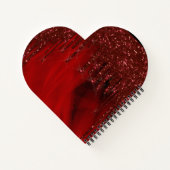 Elegantes rotes glitzerndes Design Notizblock (Rückseite)