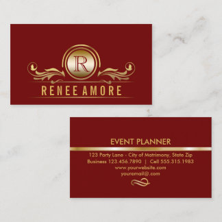 Elegantes rotes Gold des Event-Planer-| Visitenkarte